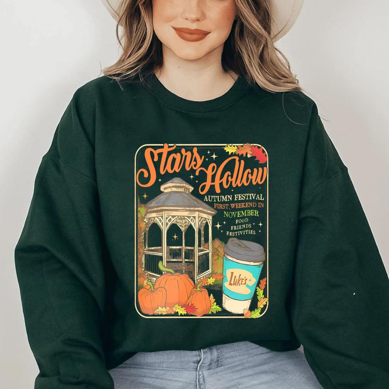 Stars Hollow Retro T-Shirt Sweatshirt Hoodie Fabric