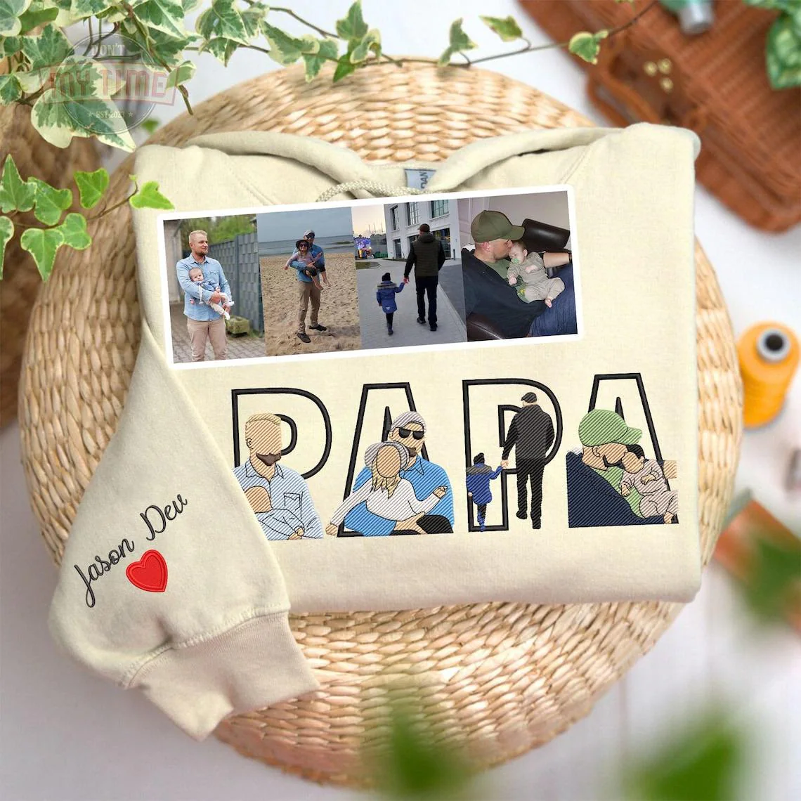 Custom Family Embroidered Sweatshirt – A Unique and Heartwarming Gift for Papa, Dad or Mama -