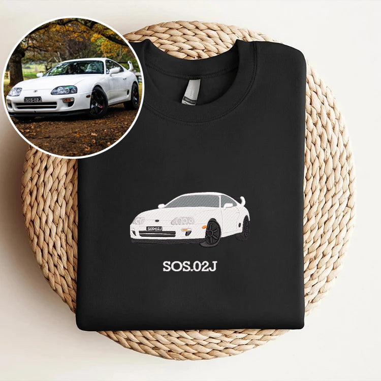 Rev up your Style: Custom Car Embroidered Sweatshirt