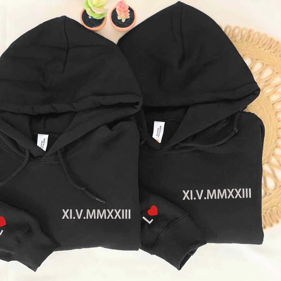 Embrace History: Custom Roman Numeral Design on Stylish Sweatshirt