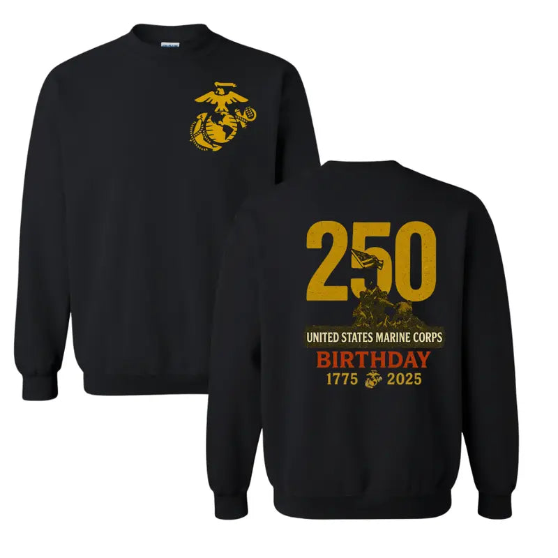 United States Marine Corps 250th Birthday T-Shirt, Vintage Military Graphic Tee