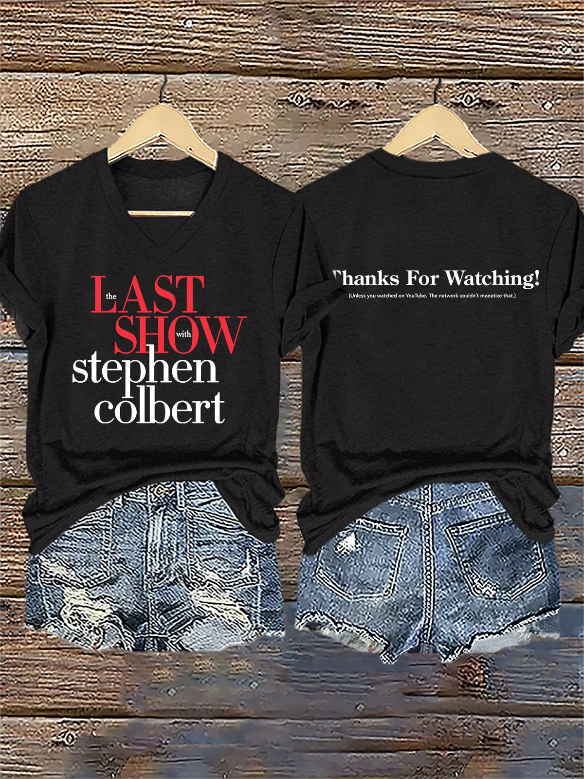 🔥Buy 3 Get 15% Off V-Neck Retro Last Show Print T-Shirt