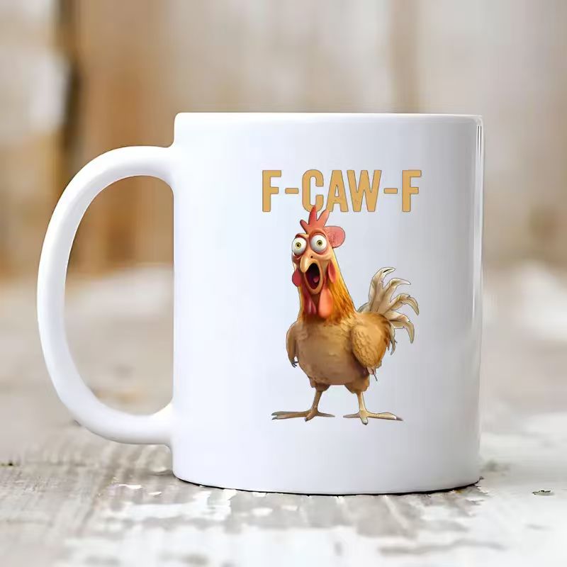 F-Caw-F Funny Chicken Mug, Chicken Humor, Rooster Mug, Funny Gift