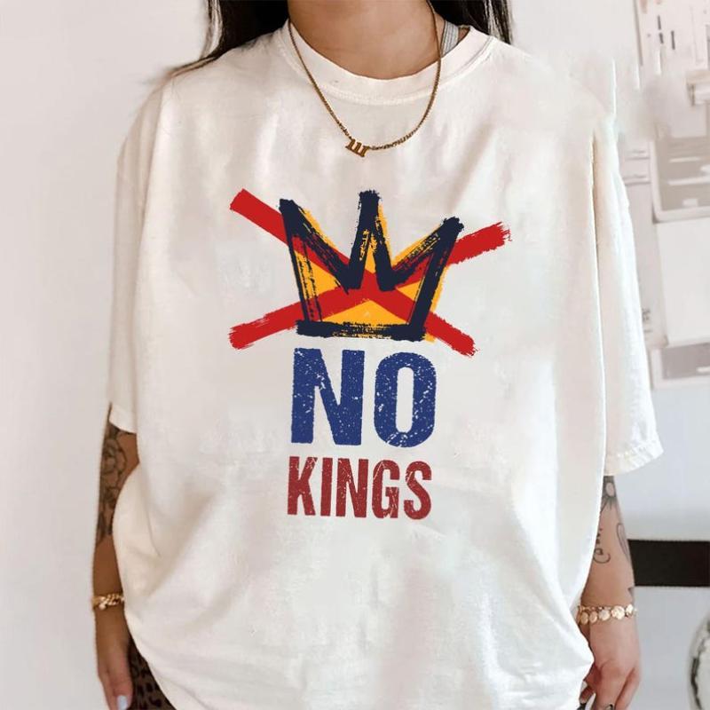 NO KINGS Shirt, Anti Authoritarian Protest Graphic Tee