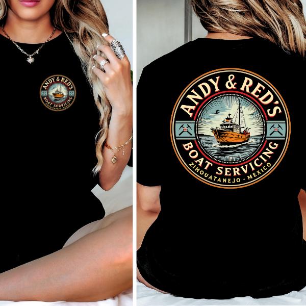 Andy & Red’s Boat Servicing T-Shirt – Shawshank Redemption Inspired Tee Zihuatanejo Mexico Menswear Tops