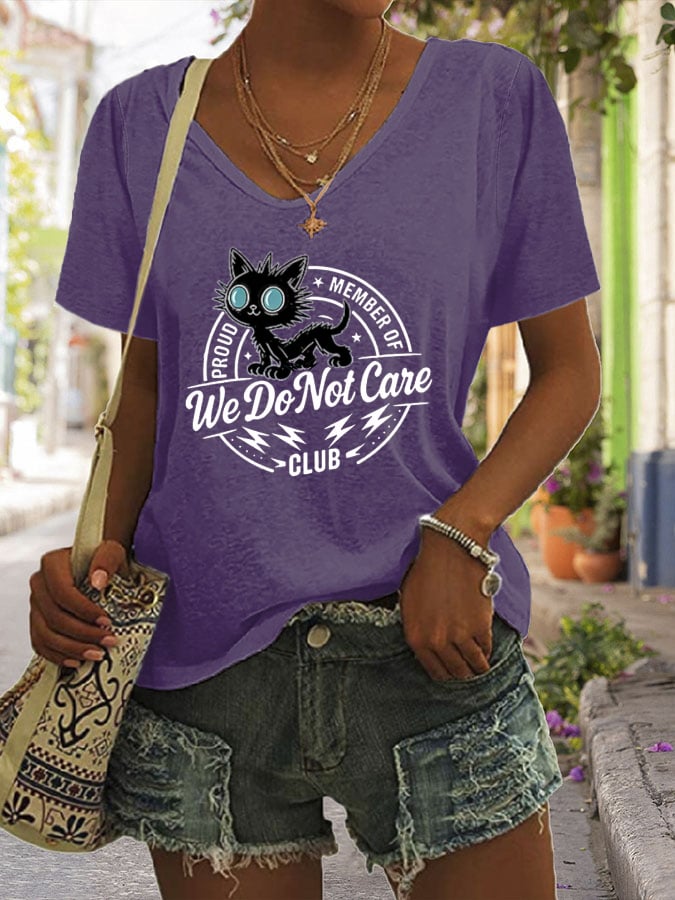 Women's Retro Funny Proud Member Of WDNC Club We Do Not Care Menopause Perimenopause Print T-Shirt