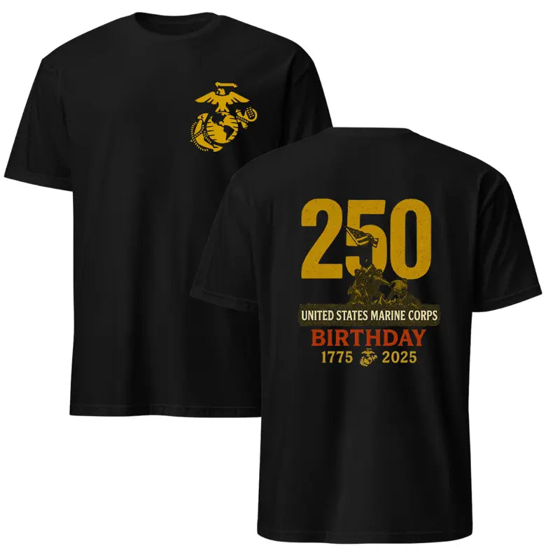 United States Marine Corps 250th Birthday T-Shirt, Vintage Military Graphic Tee
