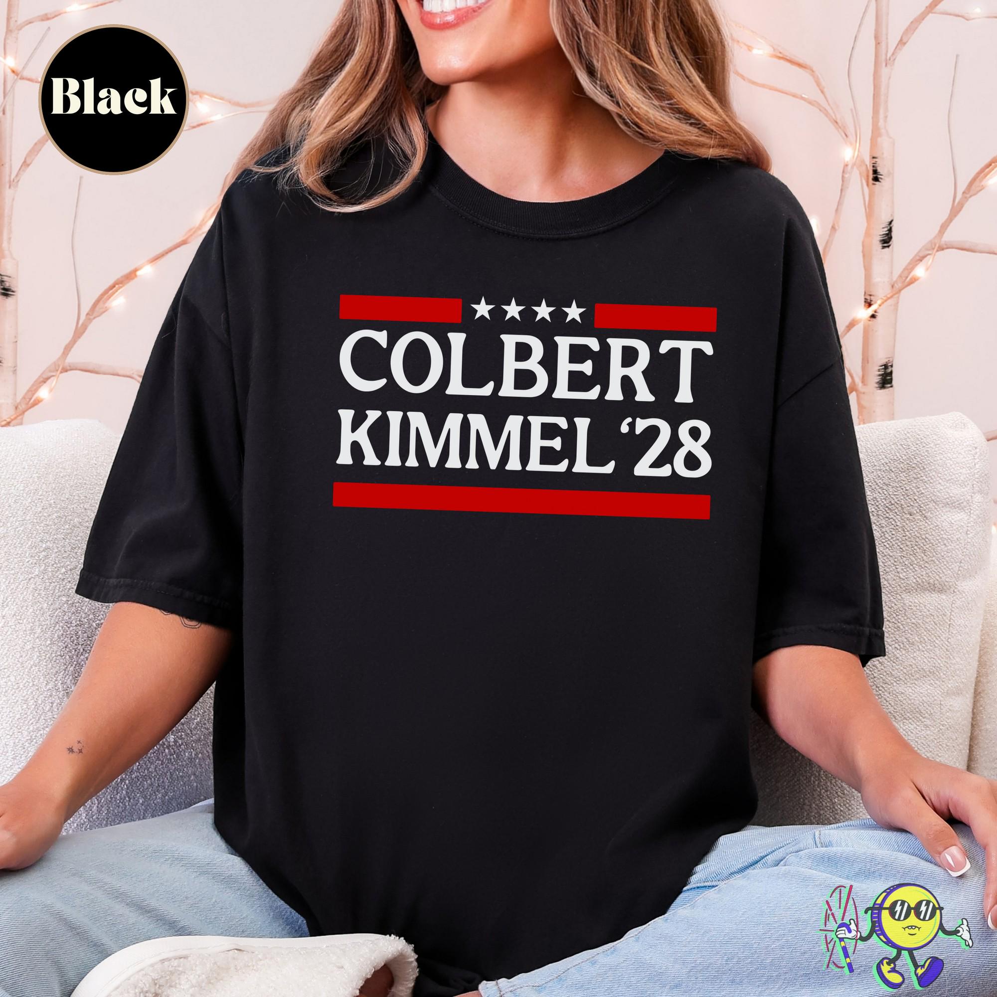 Colbert Kimmel 2028 Tee: Protect Late Night TV, Defend Free Speech
