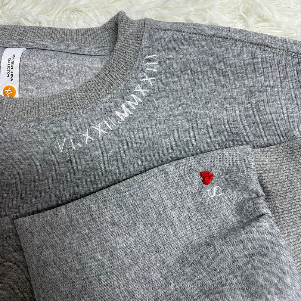 Roman Numeral Embroidered Custom Hoodie