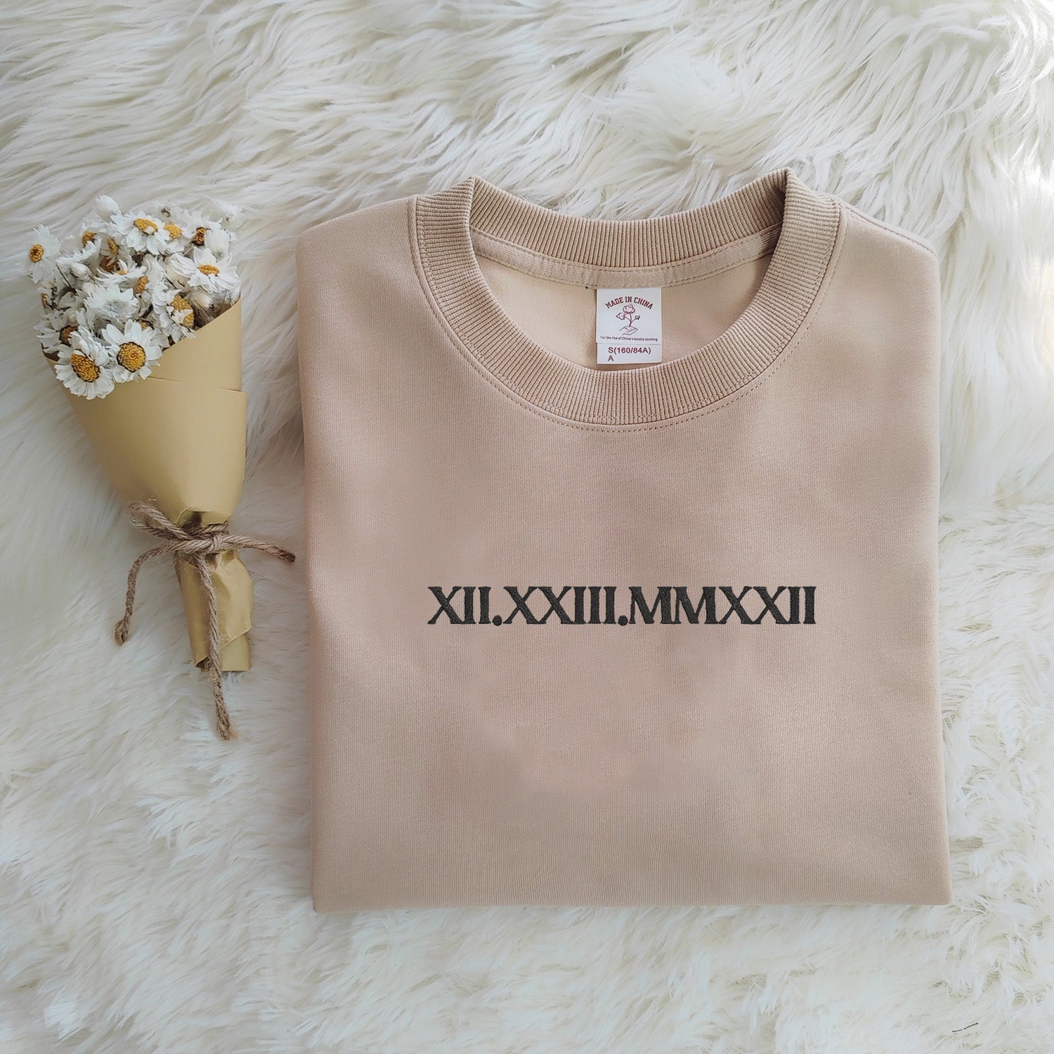 Roman Numeral Embroidered Custom Hoodie