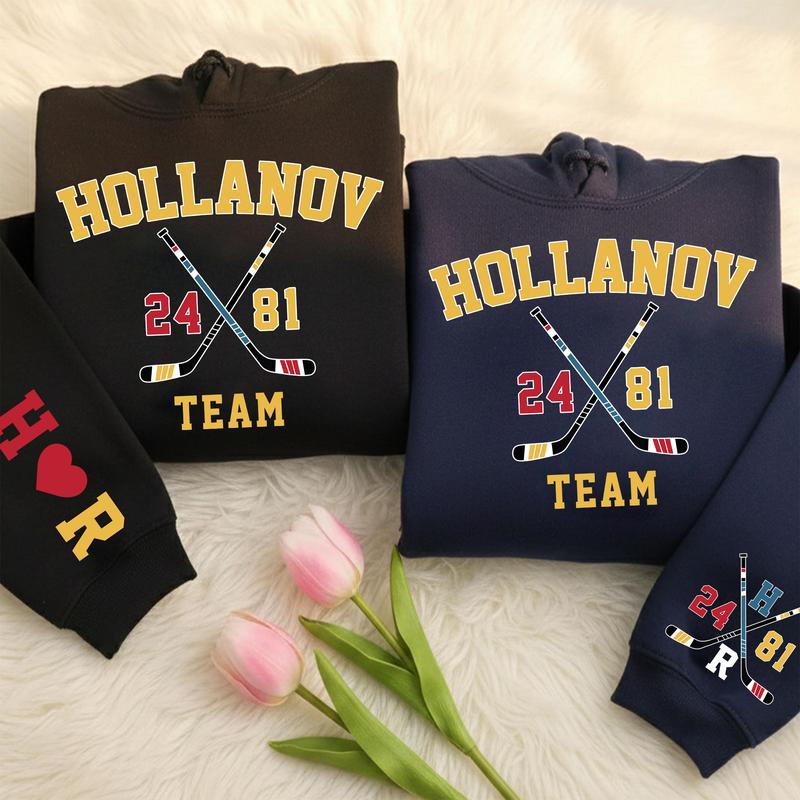 Heated Rivalry Team Hollanov Hockey Romance On Sleeve Sweatshirt