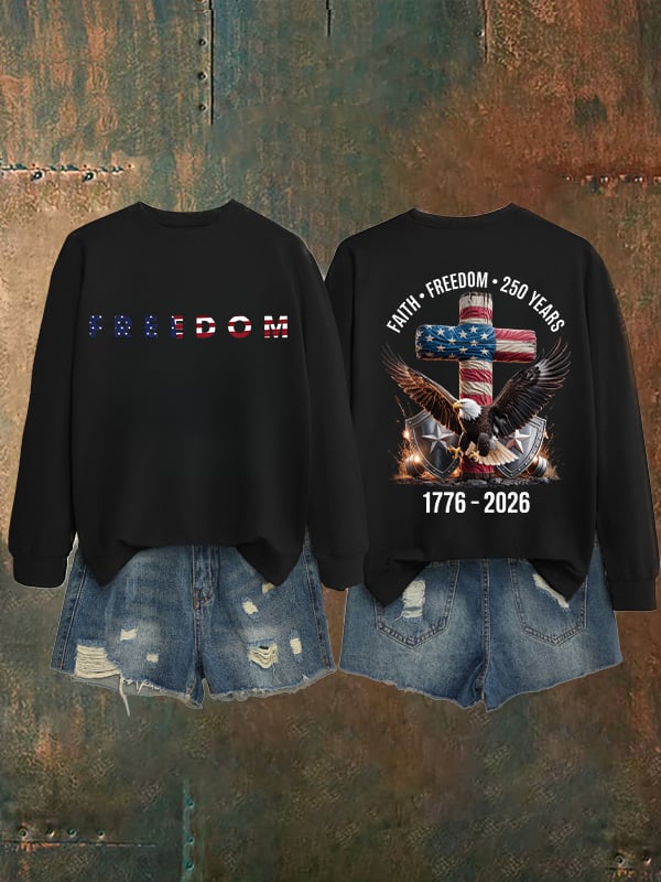 Women's   American 250th Print  Sweatshirt