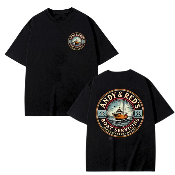 Andy & Red’s Boat Servicing T-Shirt – Shawshank Redemption Inspired Tee Zihuatanejo Mexico Menswear Tops