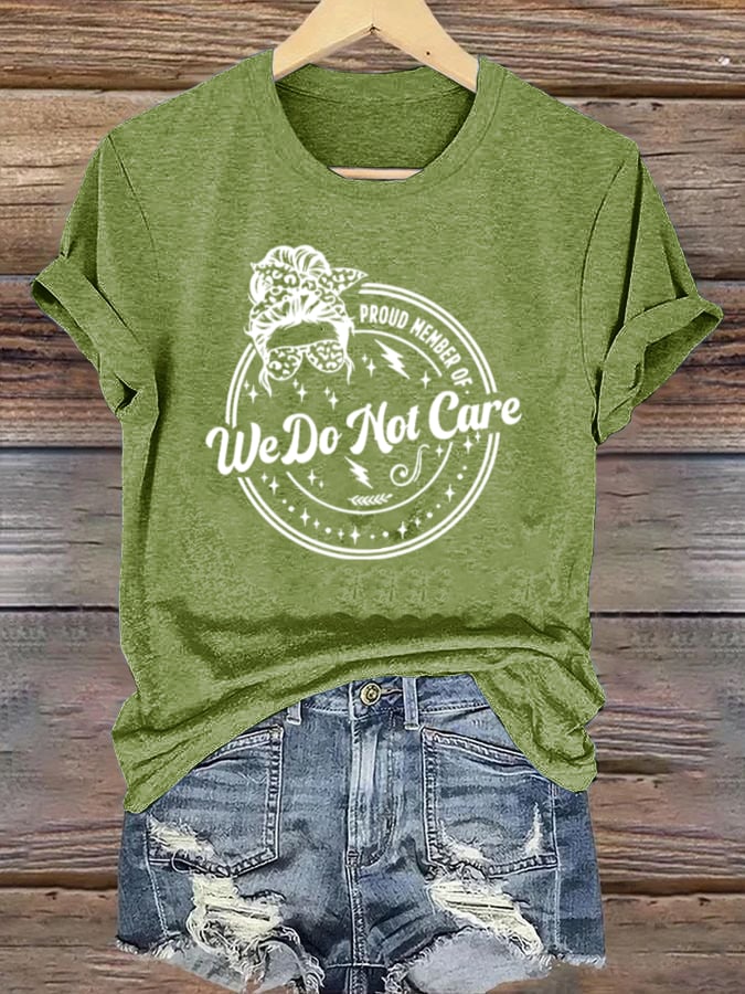 Retro Funny Proud Member Of WDNC Club We Do Not Care Menopause Perimenopause Print T-Shirt