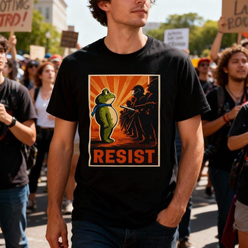 Portland Frog Protest Resist T-Shirt, Resist Tees, Protest Shirts, Protest Frog Tee