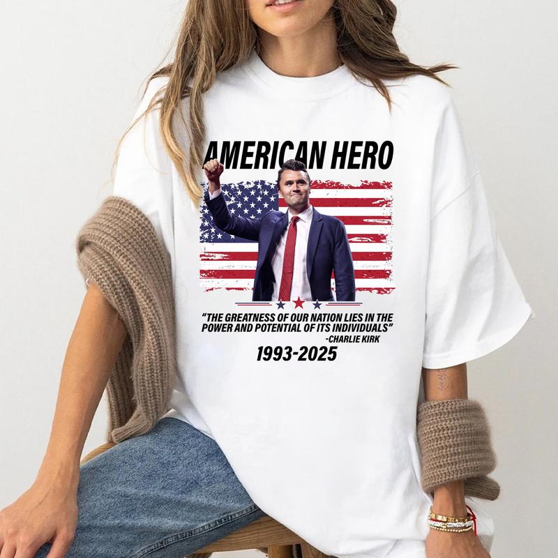 Charlie Kirk American Hero T-shirt, Sweatshirt, Gift For Him, Gift For Her